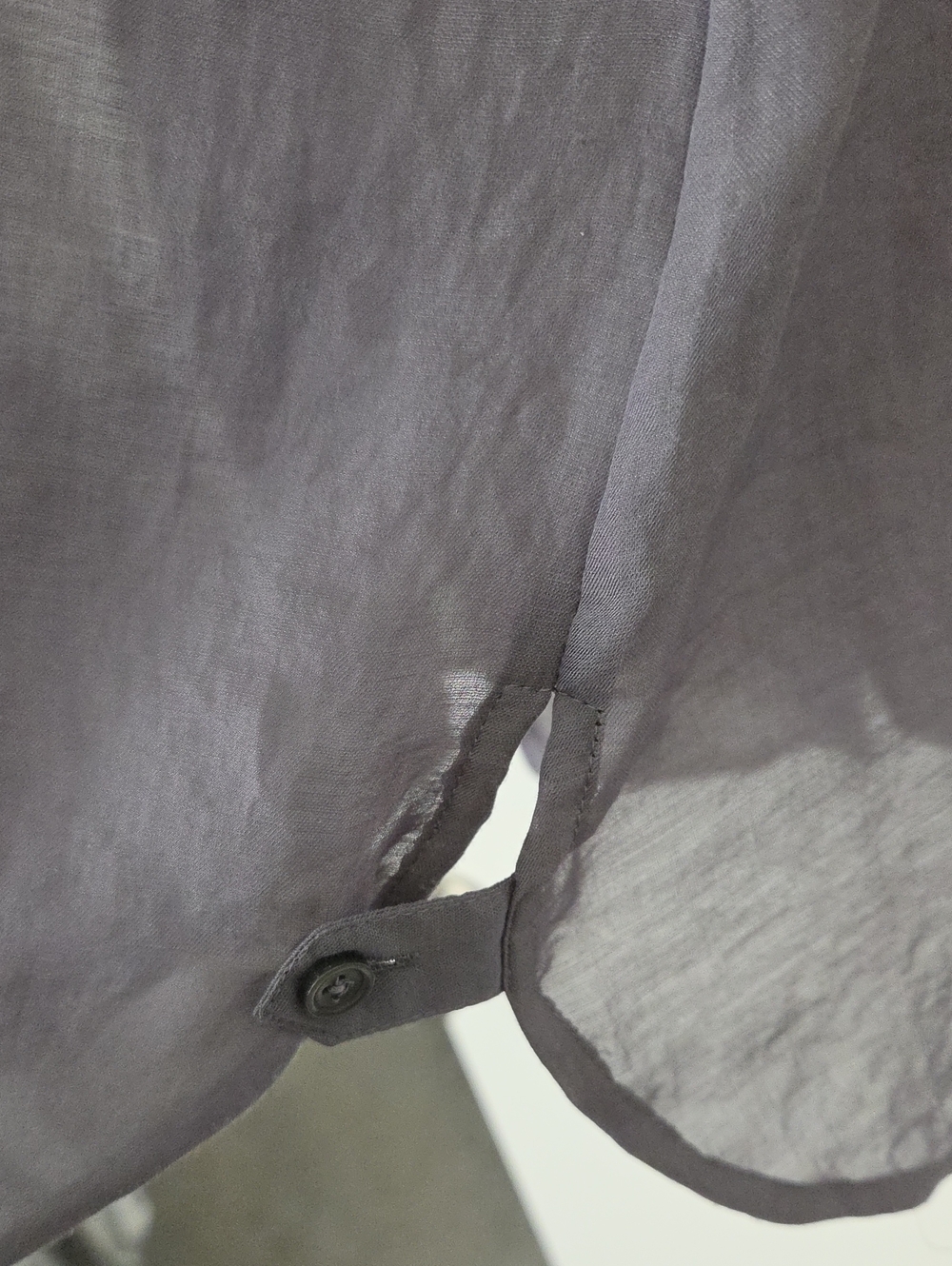 LOFT Slate Gray Sleeveless Ruffle-Front Blouse - Picture 7 of 8